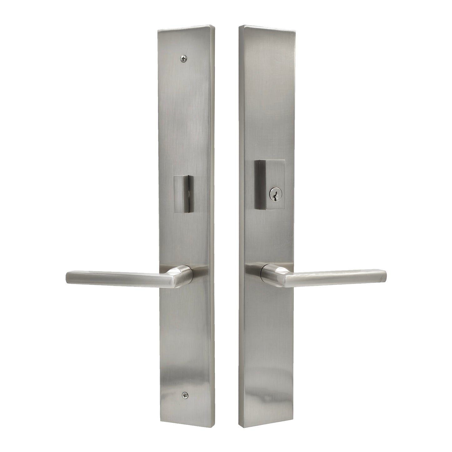 satin nickel lever door handleset