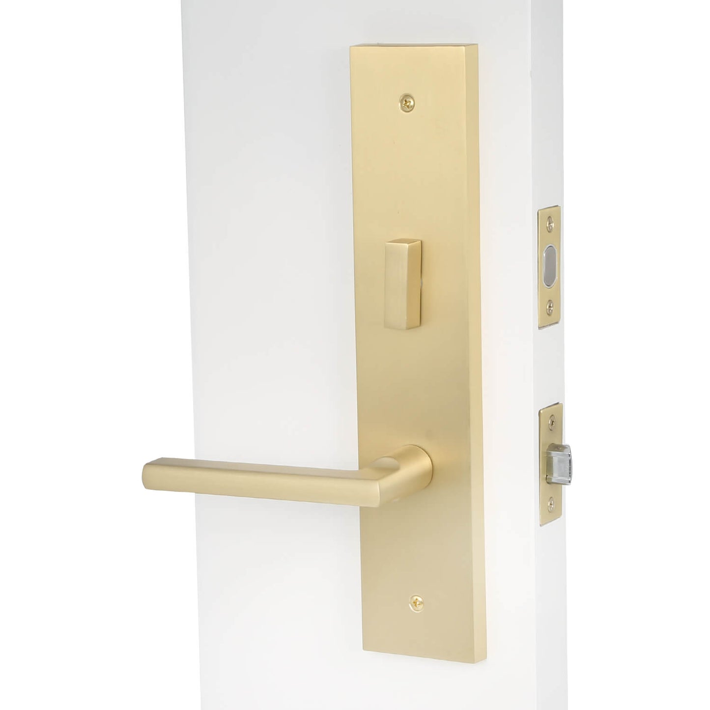 Quadrato Multi Point Lock with Kirill Handle in Satin Brass