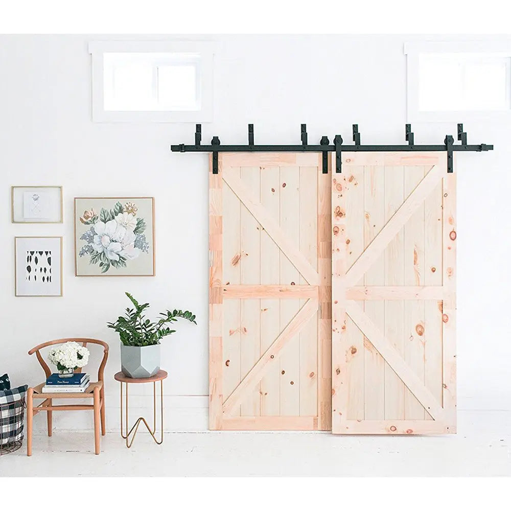 T026-Double Track Bypass Barn Door Hardware Kit usage place