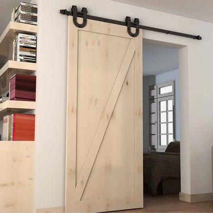 T036 - Big Horseshoe Shaped Low Profile Barn Door Hardware Kit usage place