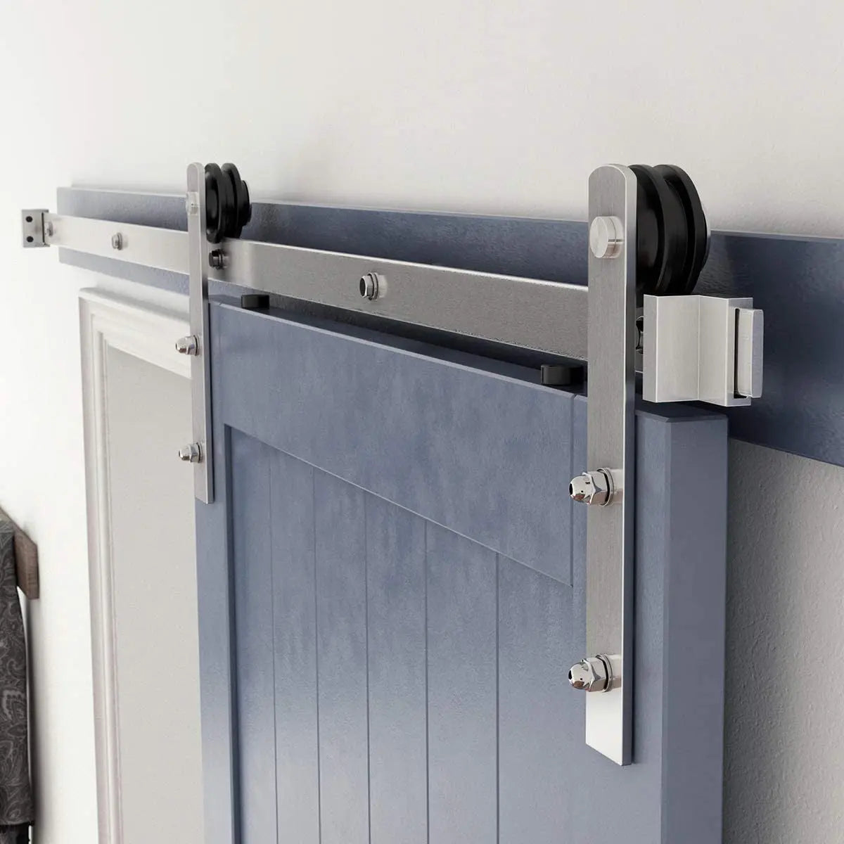 T003-I-Shaped Stainless Steel Barn Door Hardware Kit main picture