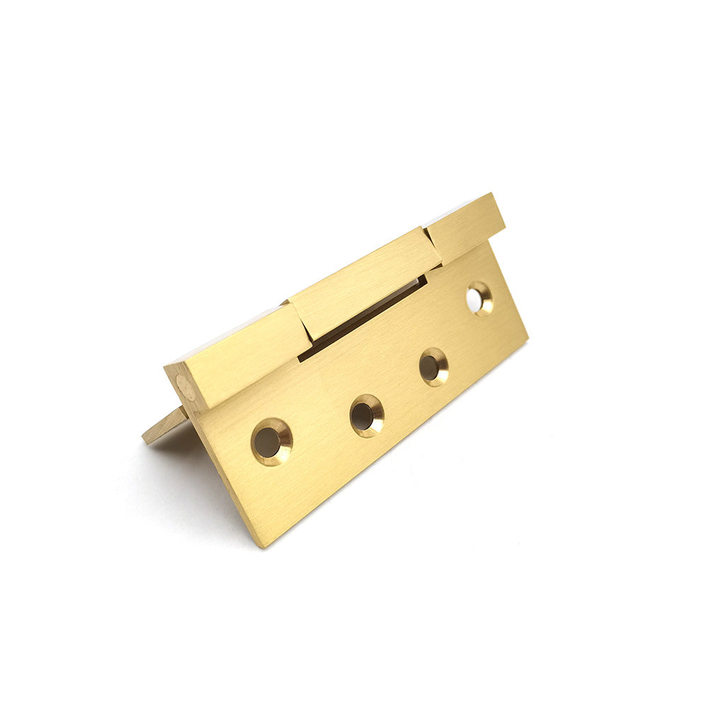 Square Corner 4in*3in*3mm Square Bearing Brass Door Hinge in Satin Brass