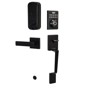 Vastroi Separate Handleset with Square Grip and Circolo Rosette with Contempo Door Lever in Matte Black zhongshan sunshine hardware Co., Ltd