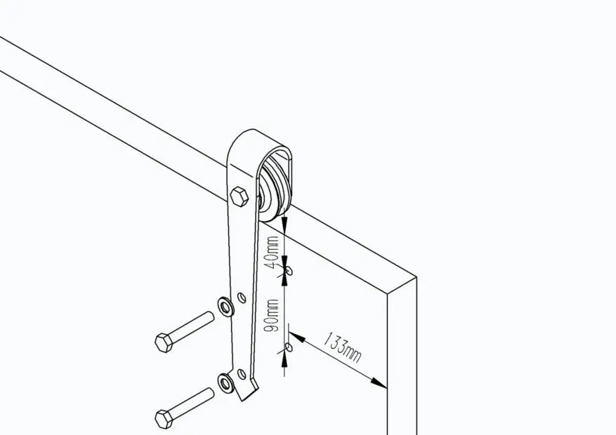 T033-Arrow shaped Barn Door Hardware Kit zhongshan sunshine hardware Co., Ltd