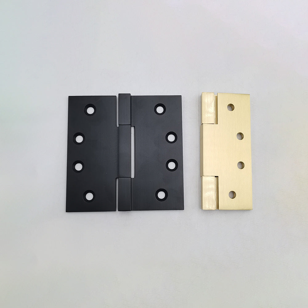 Square Corner 4in*4in*3mm Square Bearing Brass Door Hinge in Matte Black