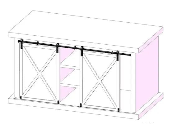round tube cabinet barn door hardware kit usage model