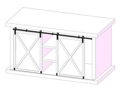round tube cabinet barn door hardware kit usage model