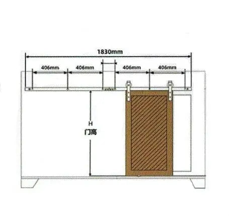 Cabinet Mini Arrow Barn Door Hardware Kit size