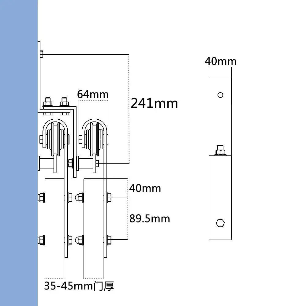 T026-Double Track Bypass Barn Door Hardware Kit usage method