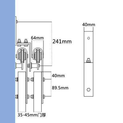 T026-Double Track Bypass Barn Door Hardware Kit usage method