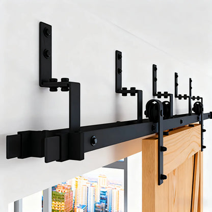 T026-Double Track Bypass Barn Door Hardware Kit main picture