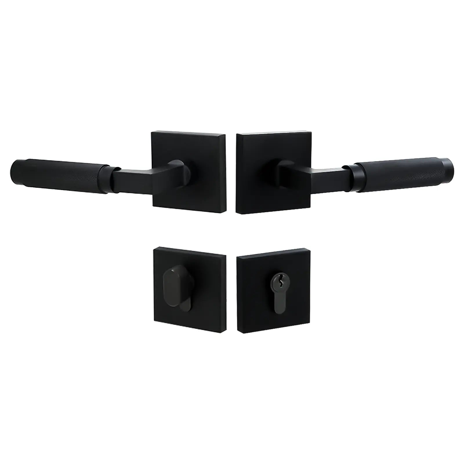 5112 - BL - Rose Door Handle Set