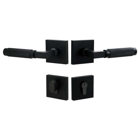 5112 - BL - Rose Door Handle Set