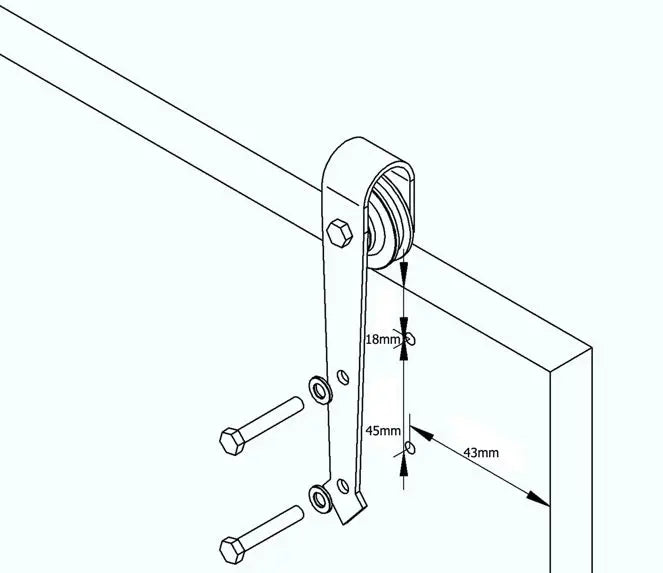 Cabinet Mini Arrow Barn Door Hardware Kit installation