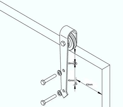 Cabinet Mini Arrow Barn Door Hardware Kit installation