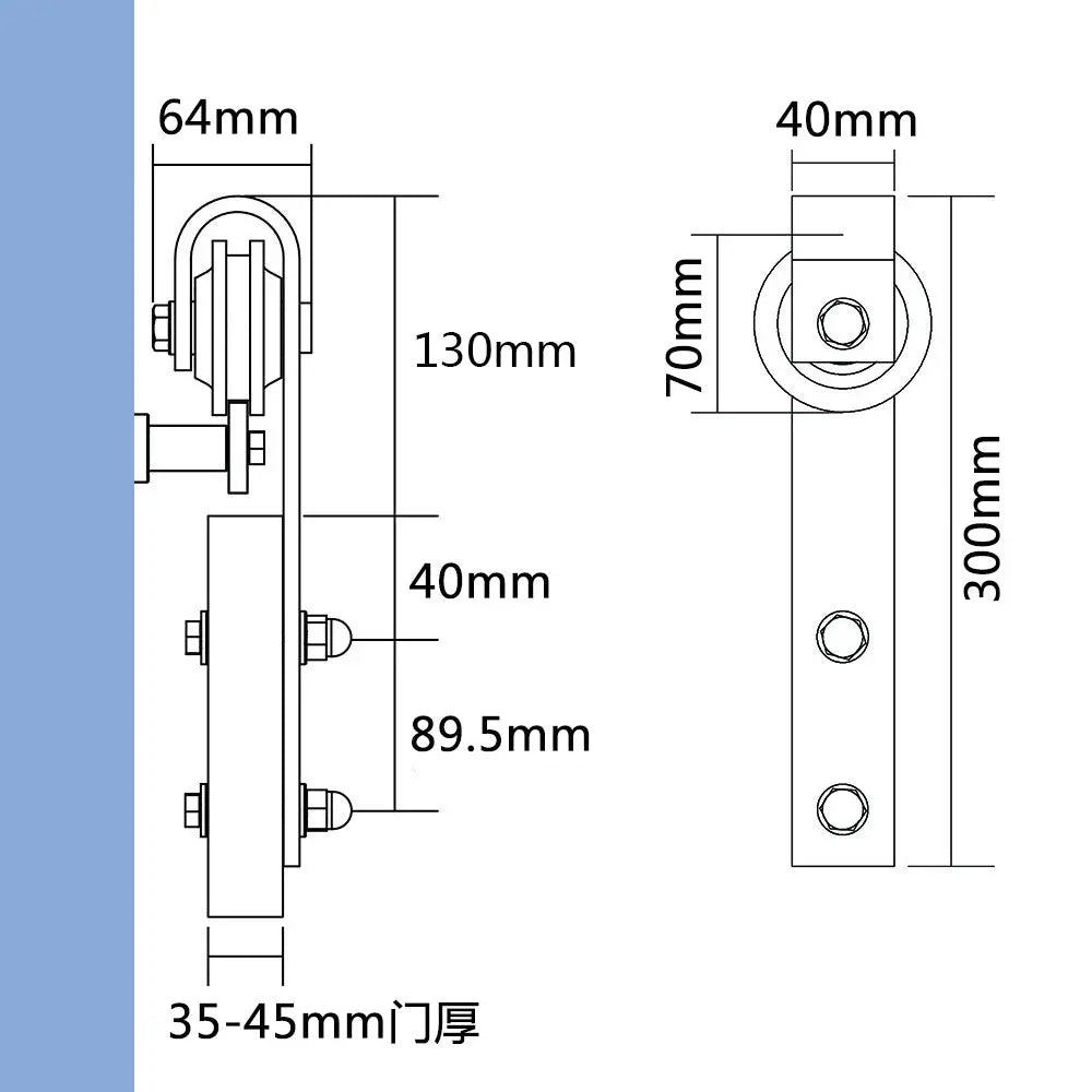 T005-SN-J Shaped Modern Barn Door Hardware Kit usage method