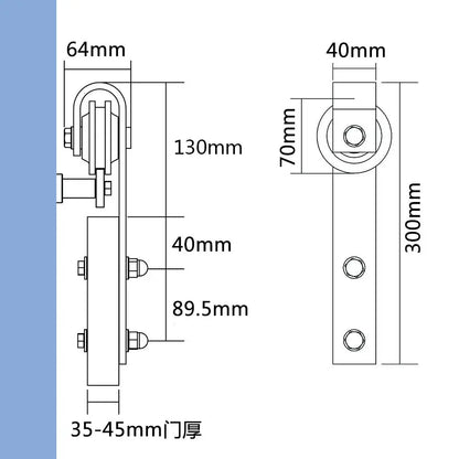 T005-SN-J Shaped Modern Barn Door Hardware Kit usage method