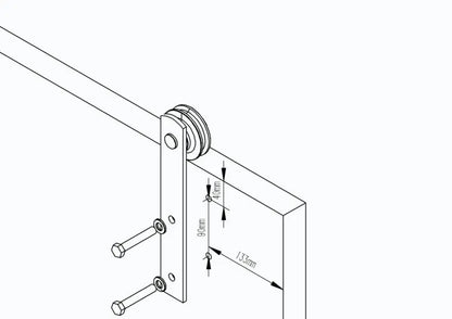T039-I-shaped Carbon Steel Barn Door Hardware Kit installation
