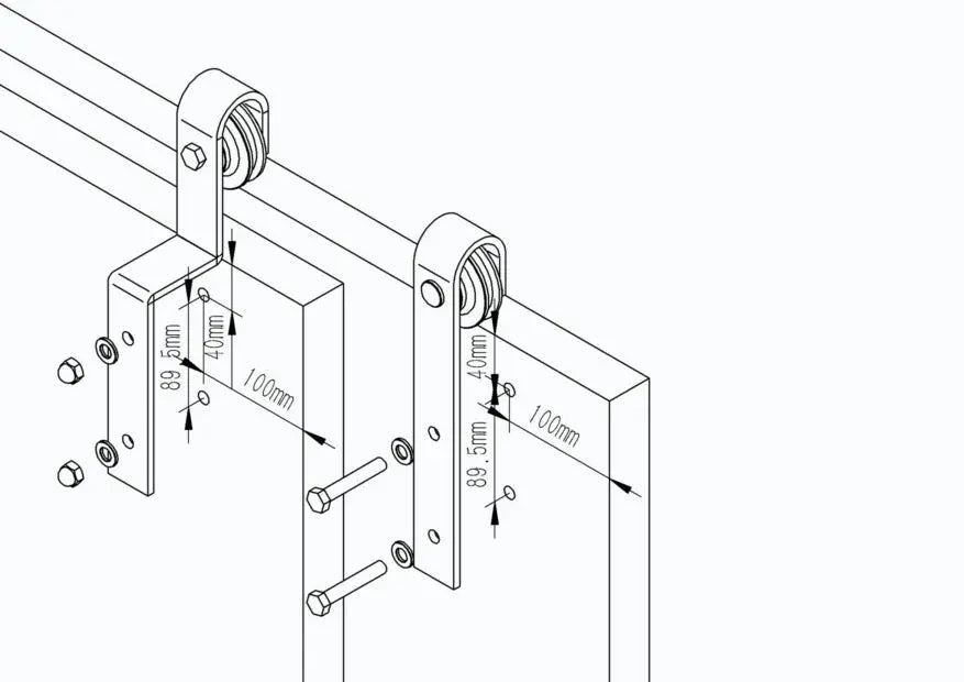 T025-Single Track Barn Door Bypass Hardware Kit installation