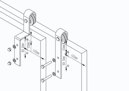 T025-Single Track Barn Door Bypass Hardware Kit installation