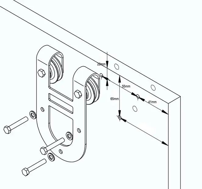 Mini Cabinet Big Horseshoe Barn Door Hardware Kit installation