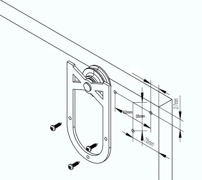 horseshoe shaped cabinet barn door hardware isatallation