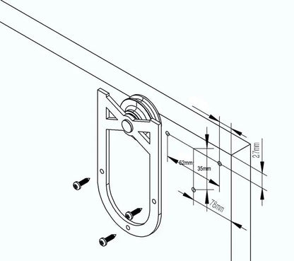 horseshoe shaped cabinet barn door hardware isatallation