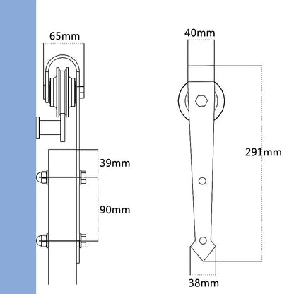 T033-Arrow shaped Barn Door Hardware Kit zhongshan sunshine hardware Co., Ltd