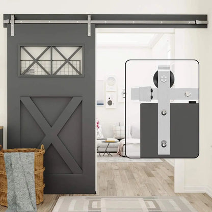 T003-I-Shaped Stainless Steel Barn Door Hardware Kit picture 2