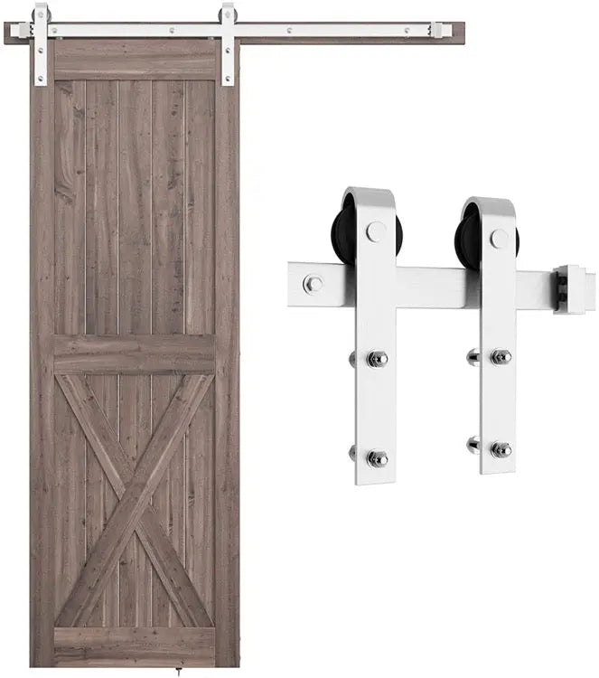 T004-J Shaped Stainless Steel Barn Door Hardware Kit detail