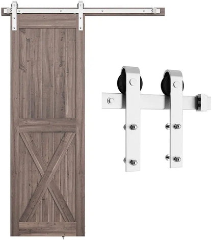 T004-J Shaped Stainless Steel Barn Door Hardware Kit detail