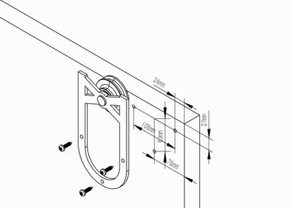 T035-Small Horseshoe Barn Door Track and Hardware Kit installation