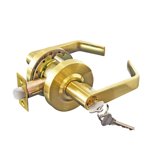 satin brass commercial door lock grade 2 lock