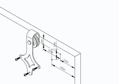 T034-Rhombus Shaped Barn Door Hardware Kit installation