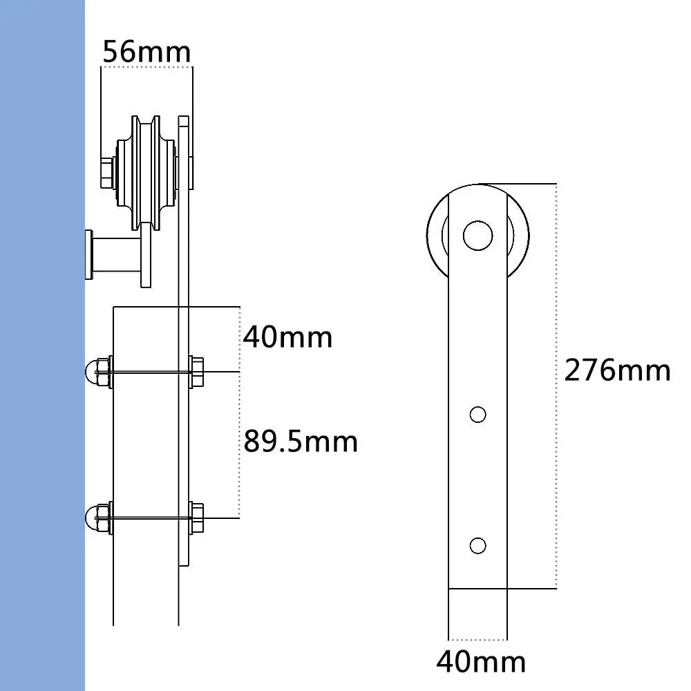 T039-I-shaped Carbon Steel Barn Door Hardware Kit usage method