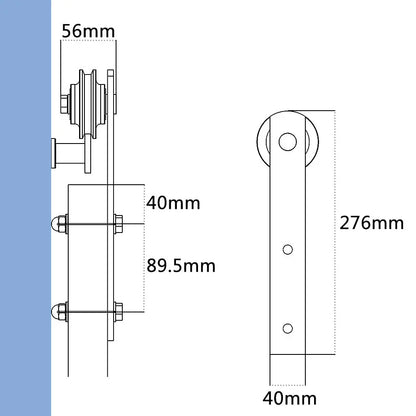 T039-I-shaped Carbon Steel Barn Door Hardware Kit usage method
