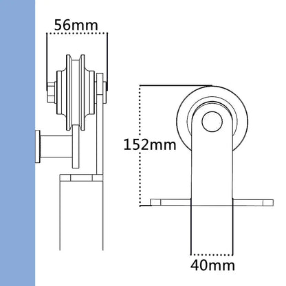 T008S-T Shaped with Round Tube Barn Door Track Hardware Kit usage method