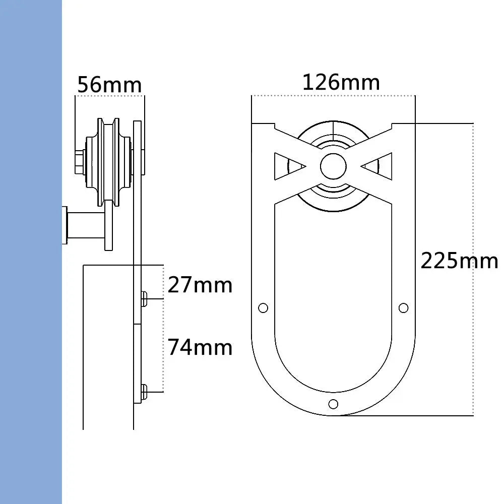 T035-Small Horseshoe Barn Door Track and Hardware Kit usage method