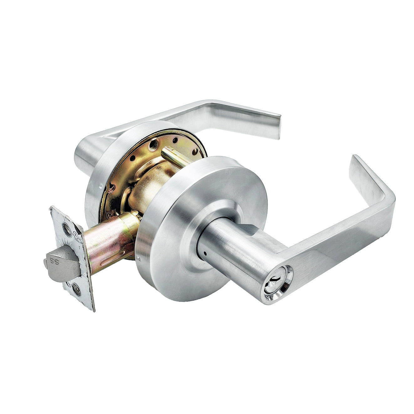 satin chrome commercial door lock grade 2 lock