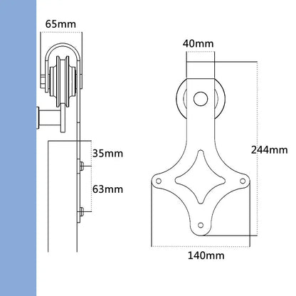 T034-Rhombus Shaped Barn Door Hardware Kit usage method