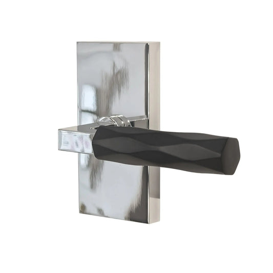 Oblong Rosette with Knurled Design Door Handle in Polished Chrome zhongshan sunshine hardware Co., Ltd