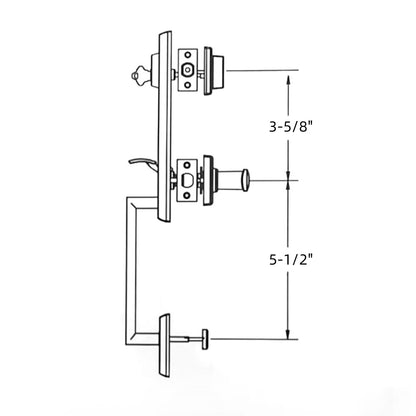 Quadrato Multi Point Lock with Kirill Handle in Satin Brass