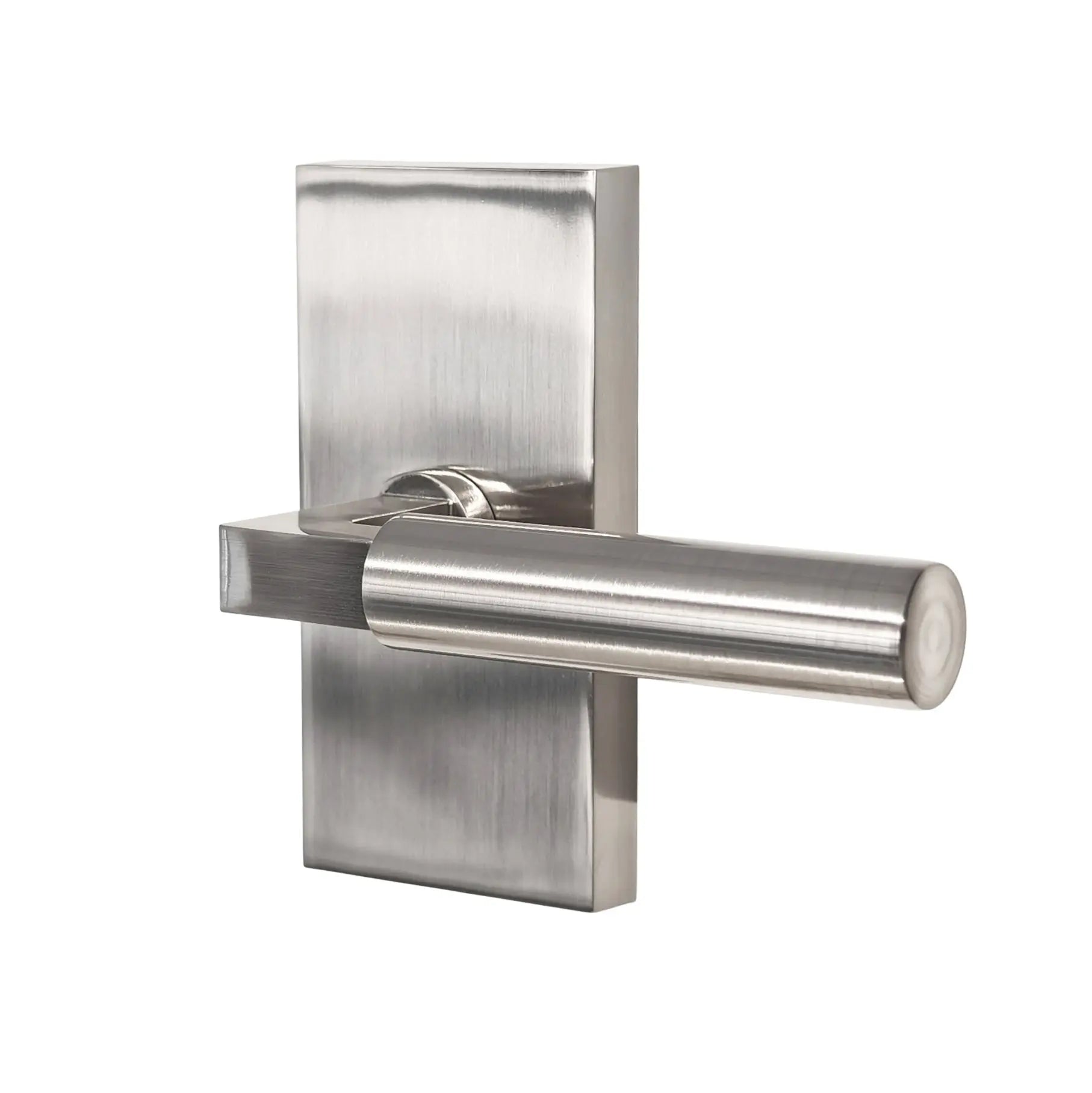 Oblong Rosette with Round Smooth Design Door Handle in Satin Nickel zhongshan sunshine hardware Co., Ltd