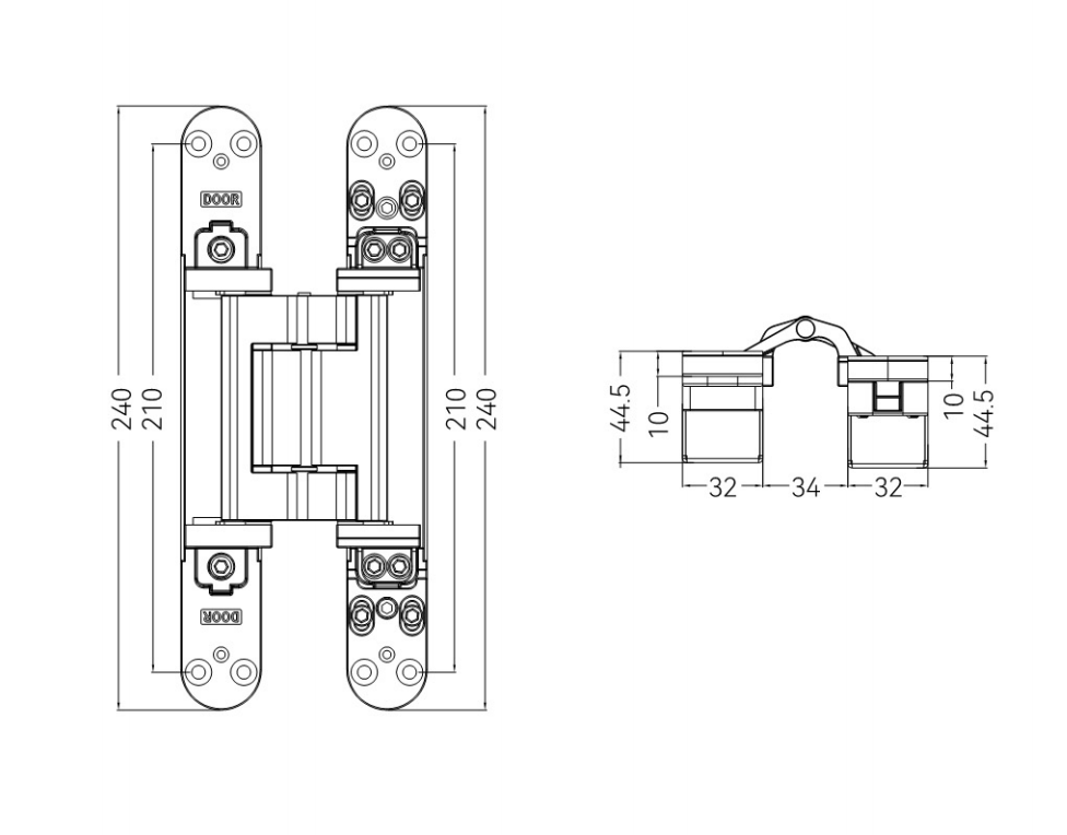 AD 200 concealed hinge parameter