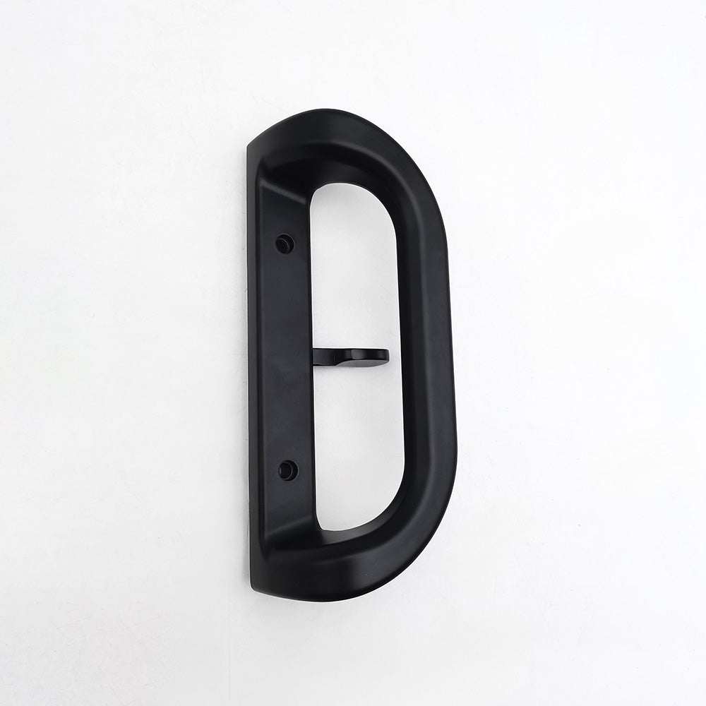 The black handle of patio sliding door lock