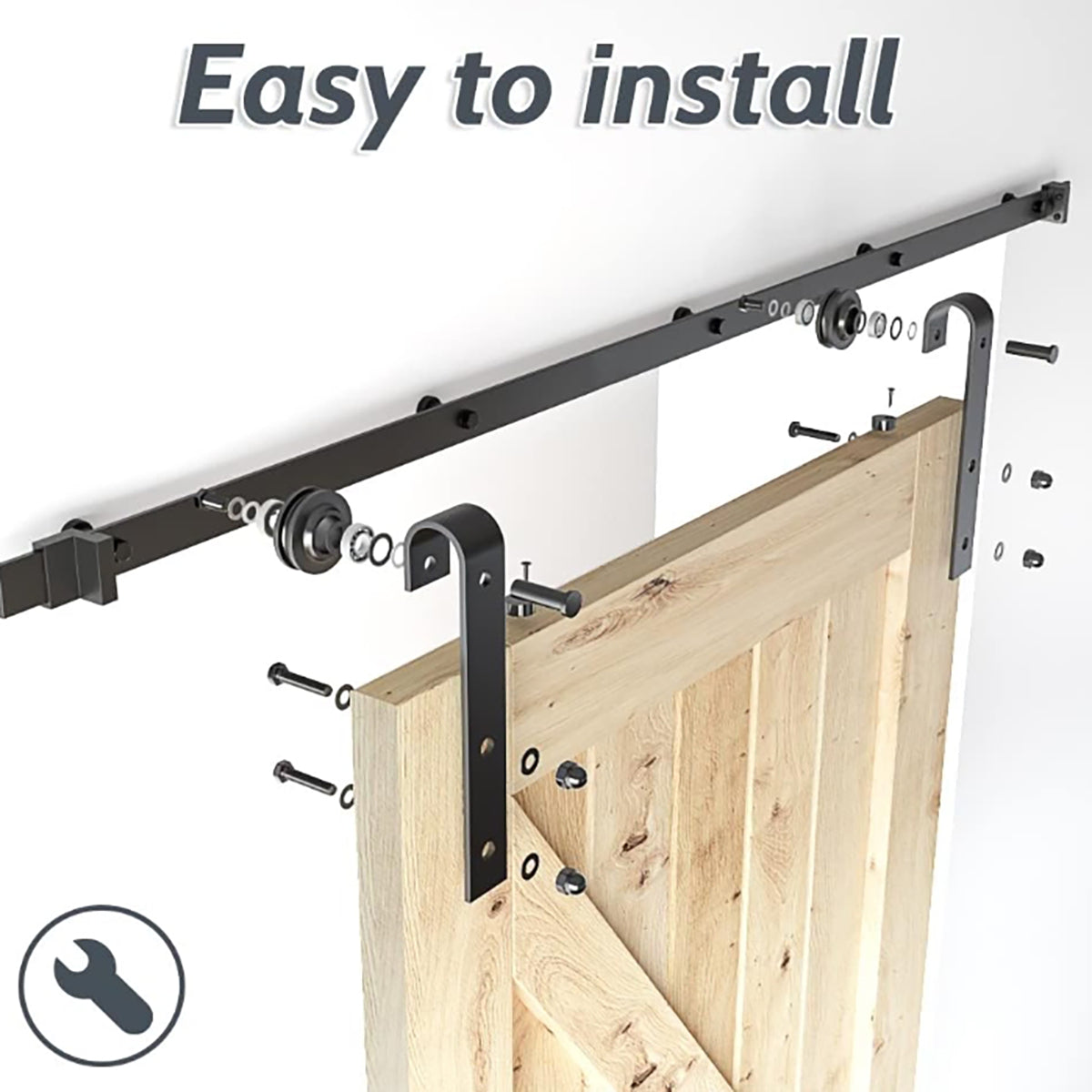 Barn door hardware kit installation picture