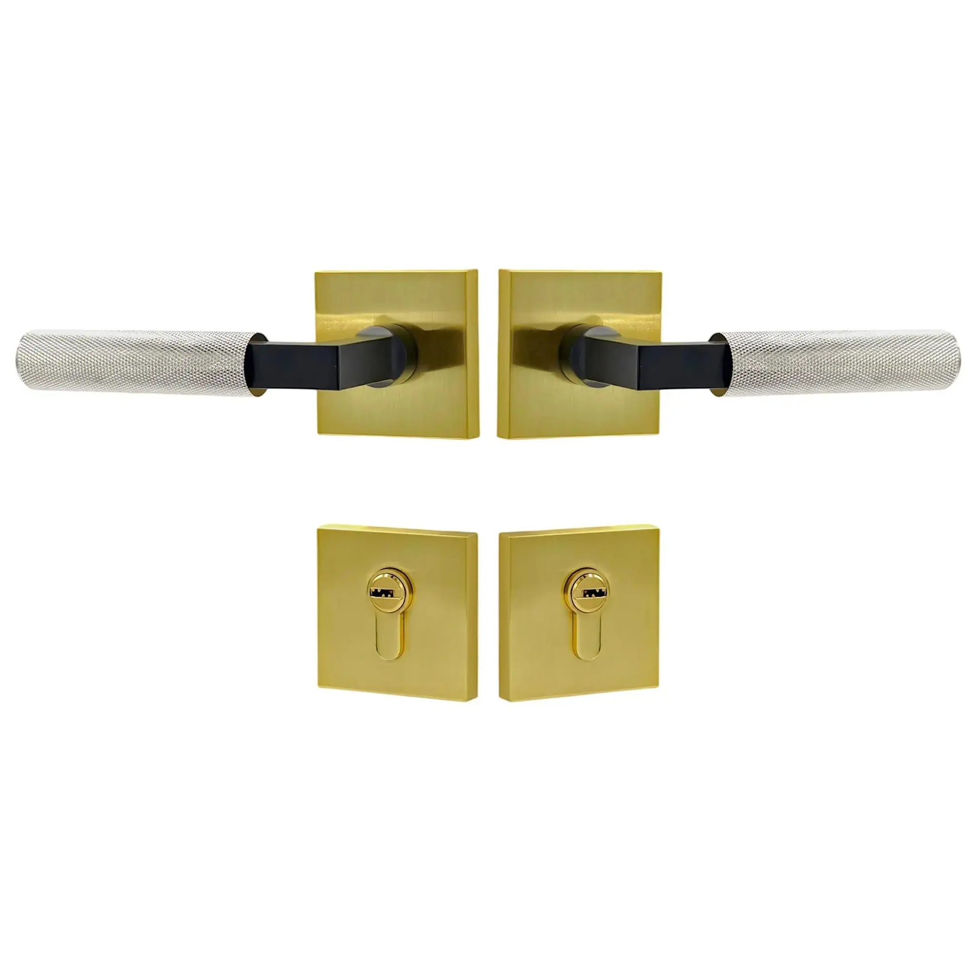 full knurled door handle set