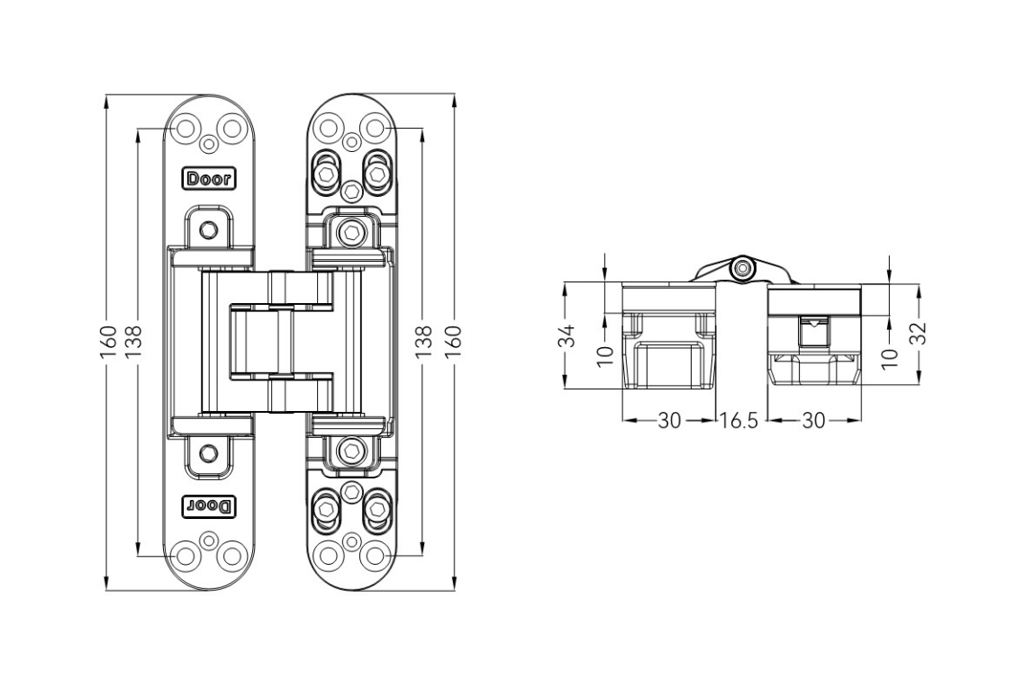 GD120 concealed hinge parameter