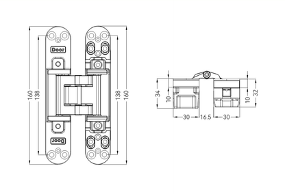 GD120 concealed hinge parameter