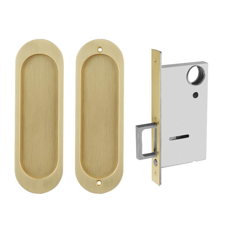 The lock plate and lock body of the golden sliding door lock